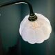 Vintage glass wall light with a curved arm from Clichy, white.