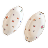 Paire de raviers BHL France en porcelaine décorée