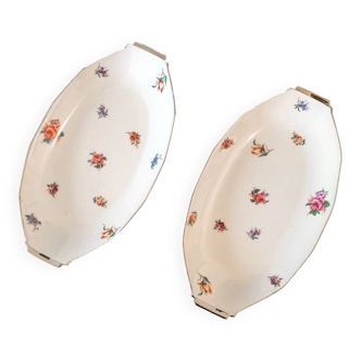 Pair of BHL France decorated porcelain serving dishes
