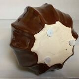 Brown ceramic corolla vase