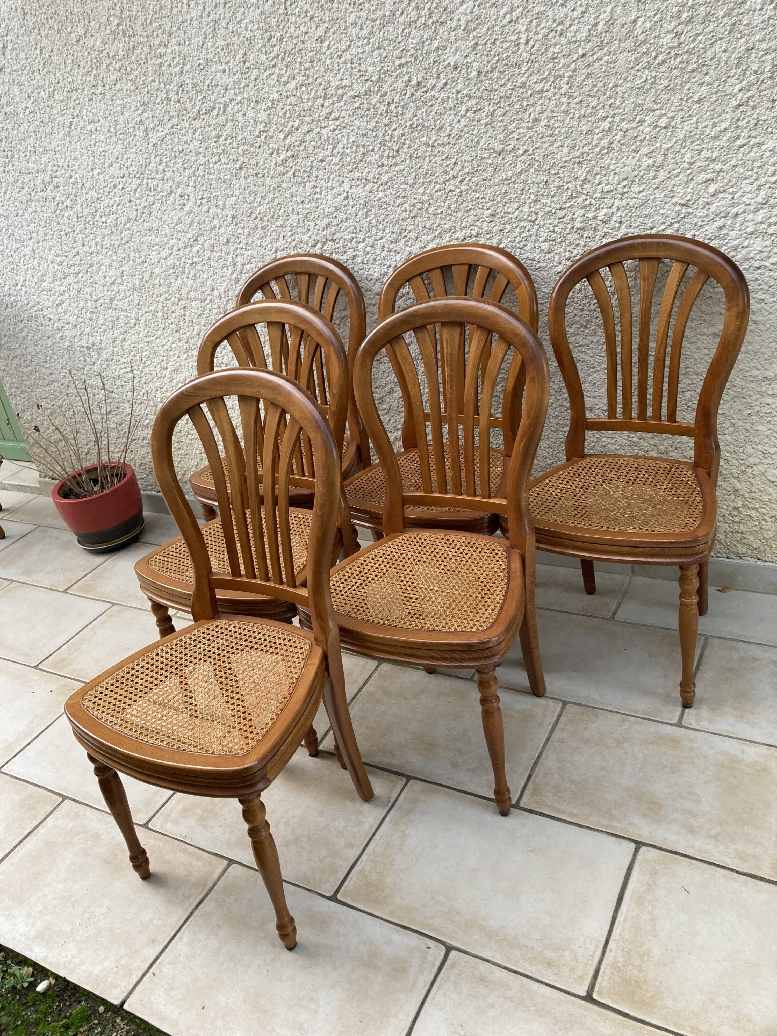 Série de 6 chaises louis philippe montgolfière