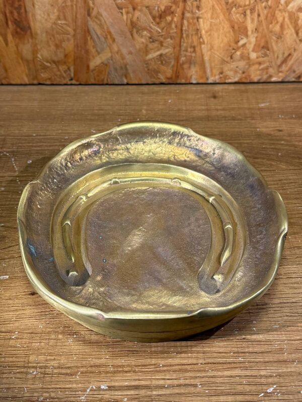 Vide poche bronze massif brutaliste fer à cheval vintage déco