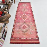 Pink & Red Oushak Runner Rug 88x306Cm SK 22815