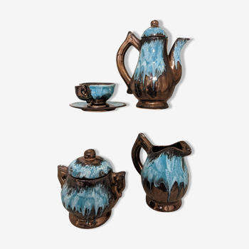 Set tea teapot cup vintage Vallauris