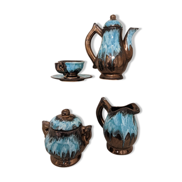 Vintage Vallauris tea set, coffee, teapot and cup