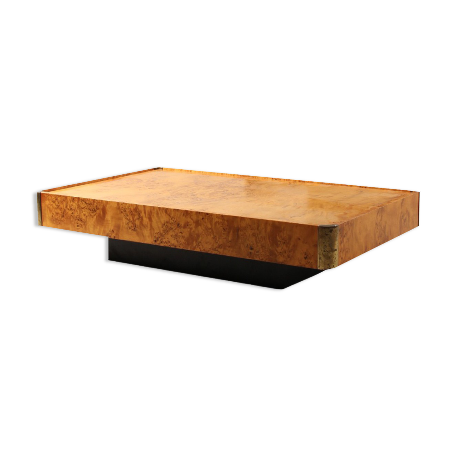 Coffee table in magnifying glass and brass