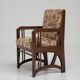 Fauteuil Art Nouveau en chêne avec revêtement floral, Belgique, années 1900