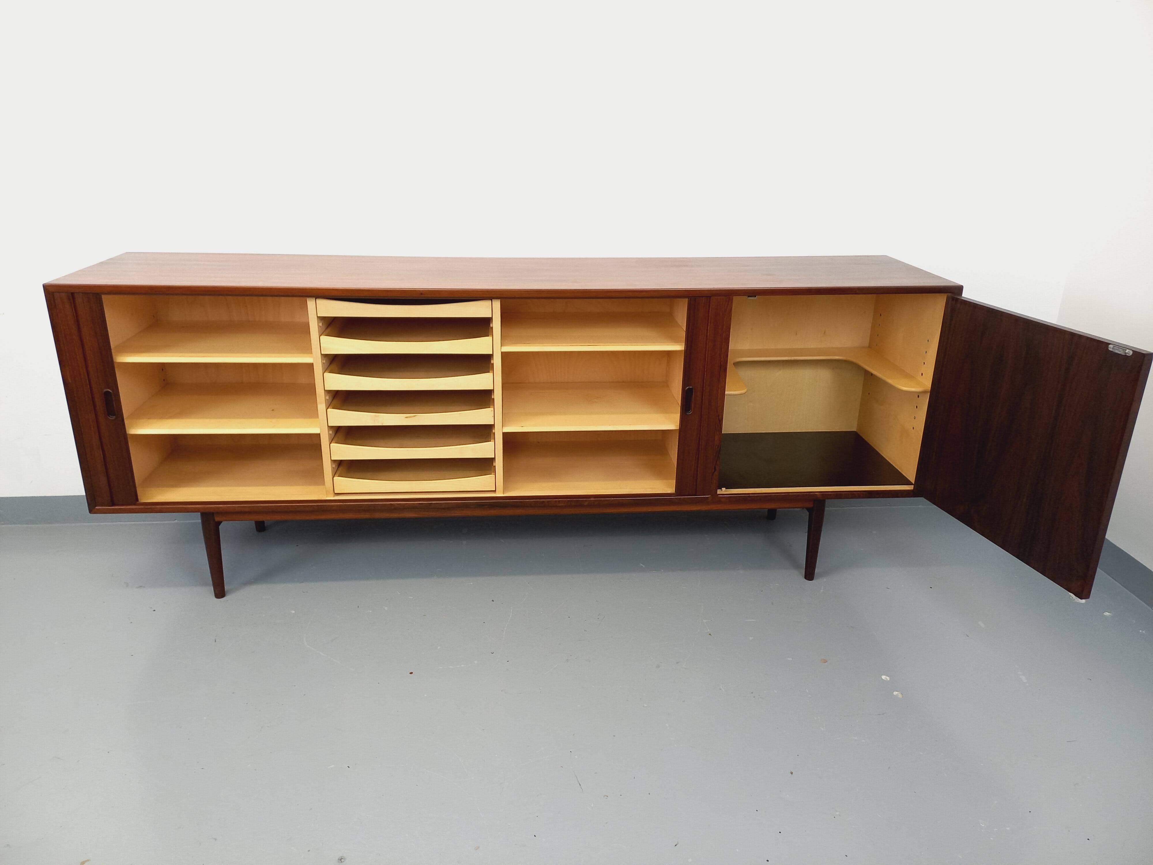Vintage Scandinavian enfilade by Danish designer Arne Vodder in rosewood.