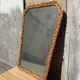 Antique mirror in rattan and wood shape mirror vintage braided wicker