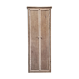 Narrow raw wooden cabinet