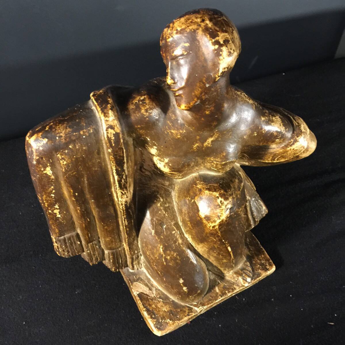 Workshop plaster "1930, Cubist Art Deco sculpture, draped nude woman