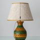 Bitossi Style Table Lamp, Ochre Green Ceramic, Earth Tones, 1960s-1970s