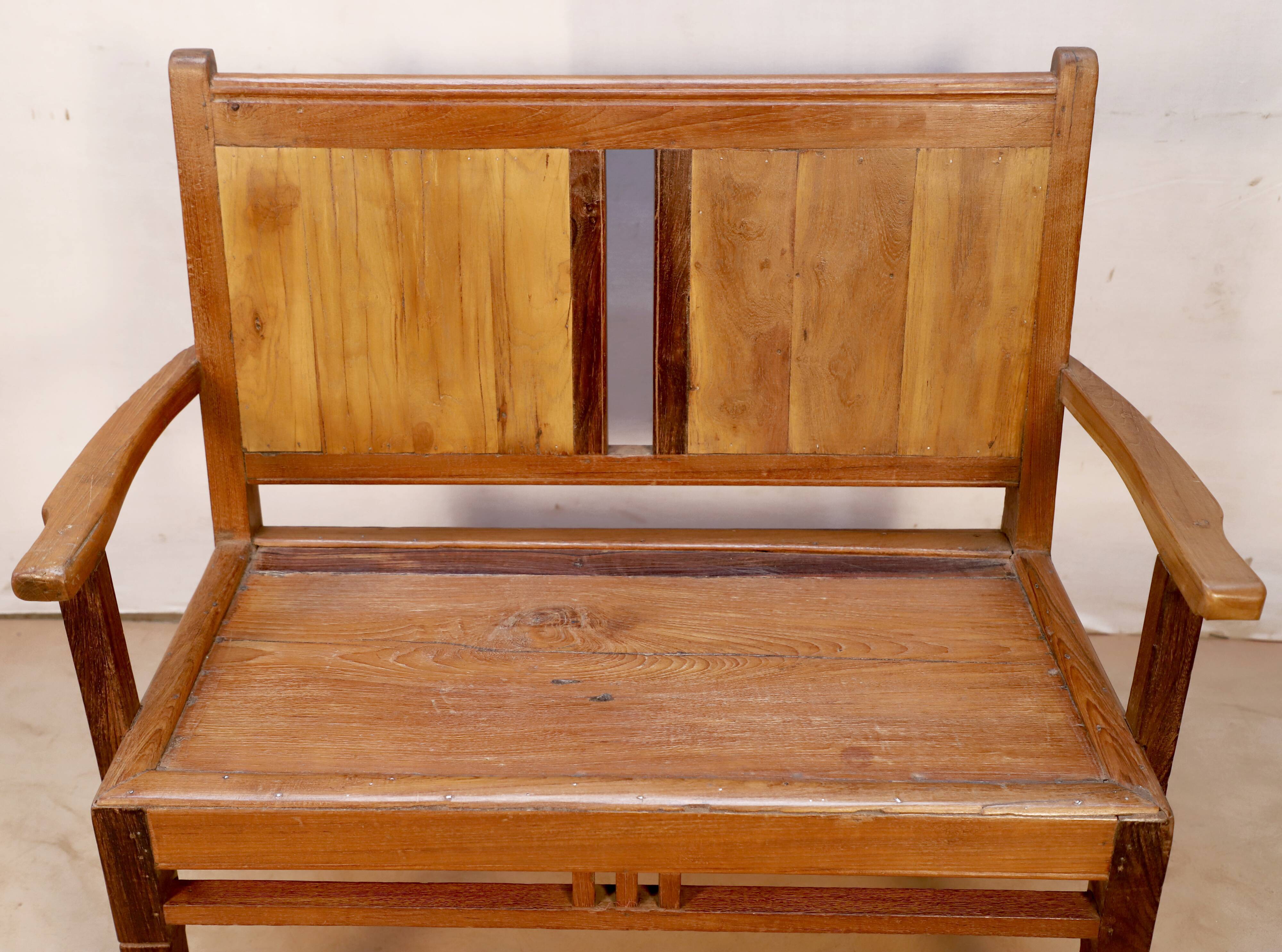 2-seater Burmese teak bench