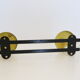 Wall coat rack in yellow and black metal, vintage