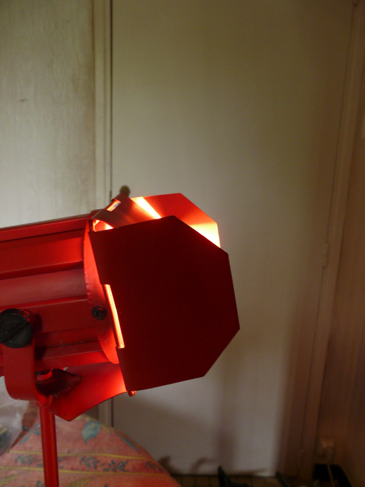 Industrial red metal projector