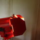 Industrial red metal projector