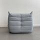 Sky blue leather armchair