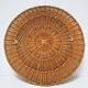 Vintage woven rattan marrow round mirror 1960