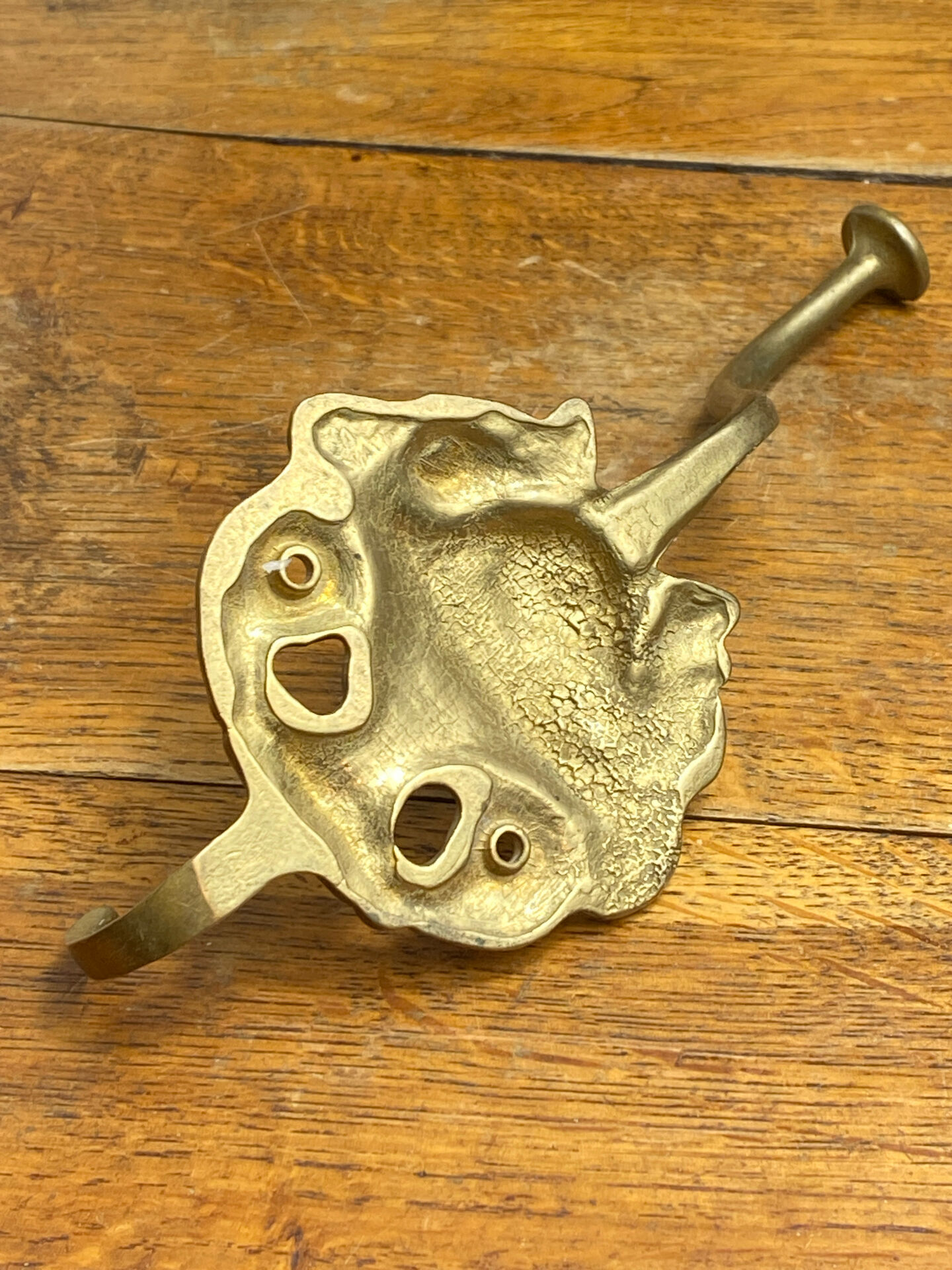 Wall-mounted brass hook