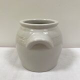 White pot in glazed stoneware