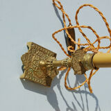 Metal foot lamp and paper lampshade