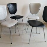 Set of 4 chairs welded skai skai black and white