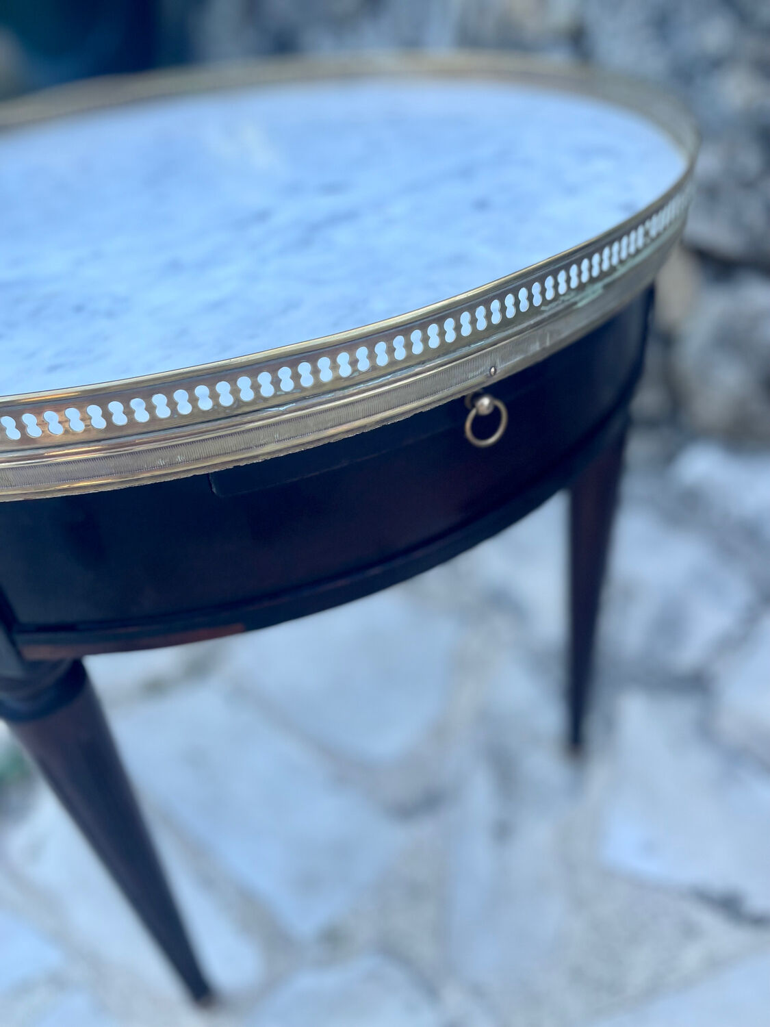 Mahogany hot water bottle table