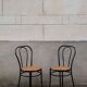 Paire de chaise bistrot métal et cannage