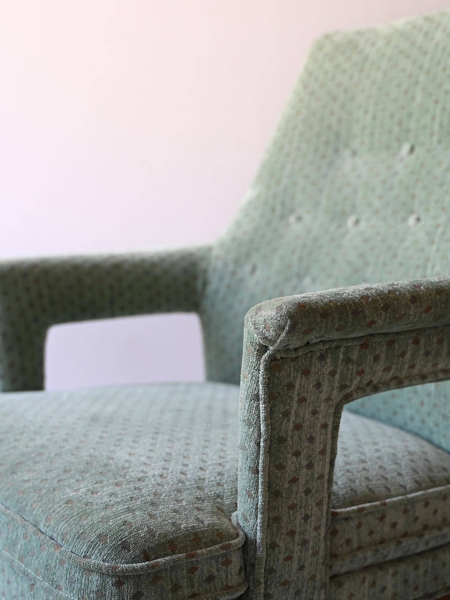 Pair of Vintage 1950s Scandinavian Mint Green Armchairs