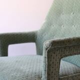 Pair of Vintage 1950s Scandinavian Mint Green Armchairs
