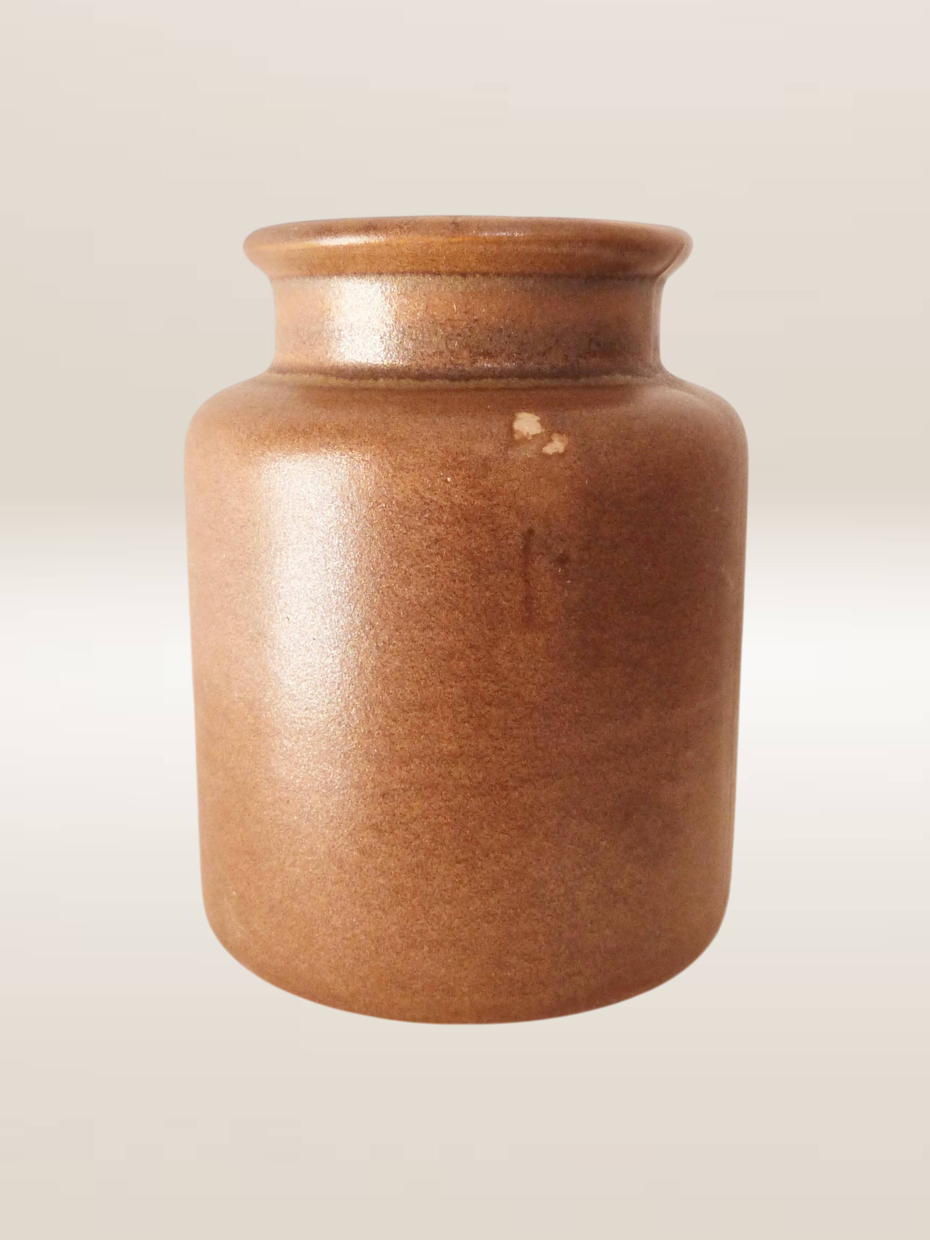 Set of five stoneware mustard pots