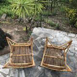 Pair of rattan chairs 60s
