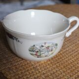 Ecru cup with flowers Alsace Sarreguemines pottery