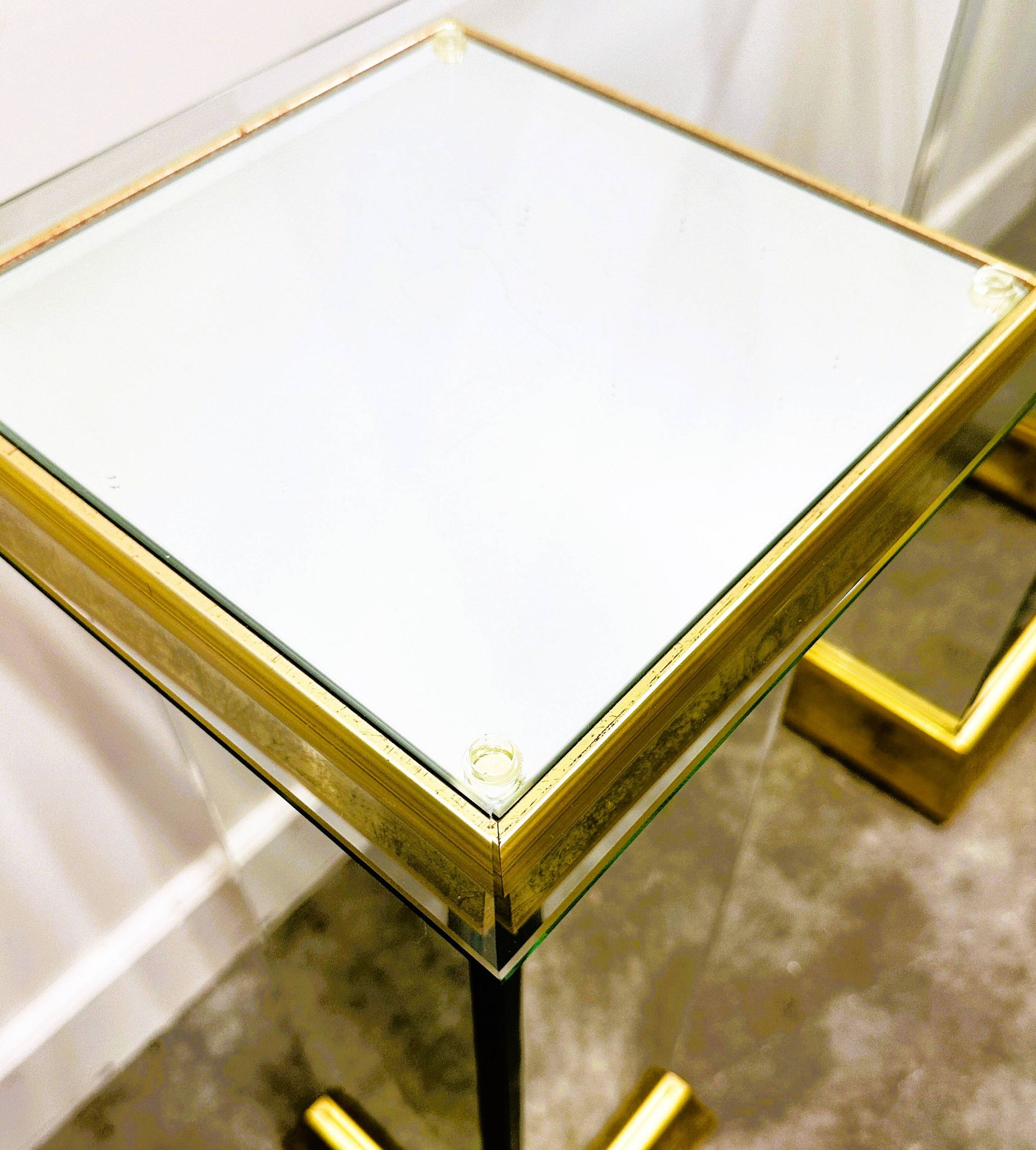 Rare Pair Of Mirrored Plinths or Console By Deknudt, Belgium 1980s