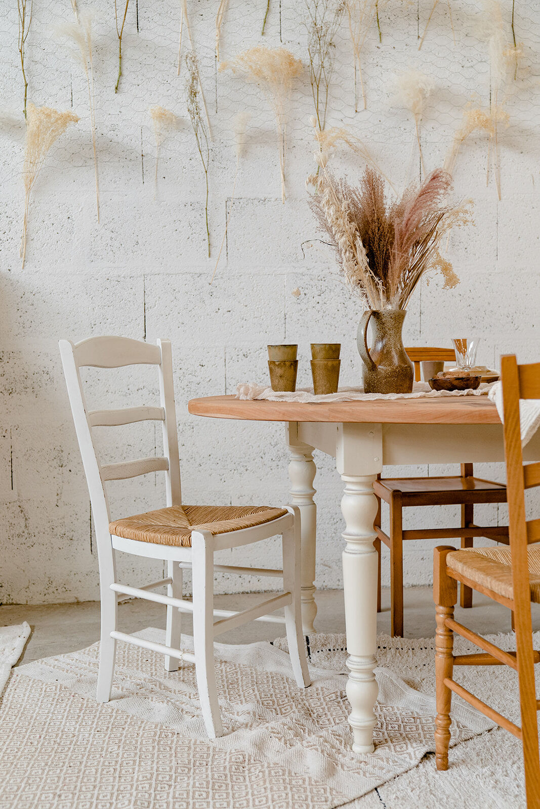 Oval marquetry table – solid wood