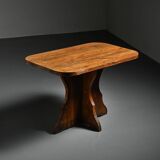 Solid wood dining table, French Alps, around 1970.