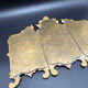 Triptych mirror, gilt bronze, circa 1900.