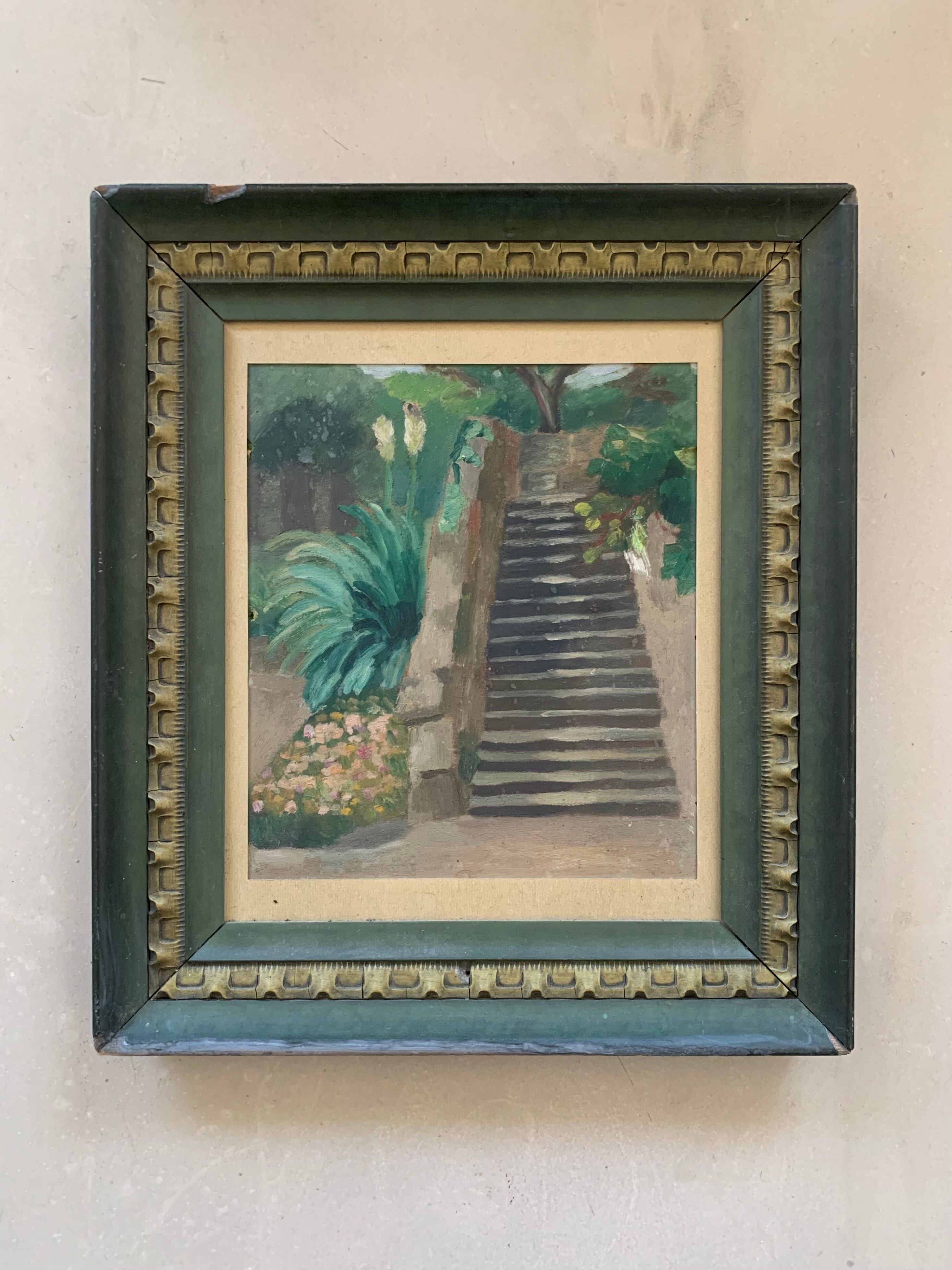 Tableau ancien, huile sur carton