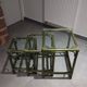 Vintage nesting table, green in colour.