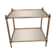 Vintage brass side table and 2 smoked glass trays
