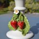 Strawberry earthenware candlestick