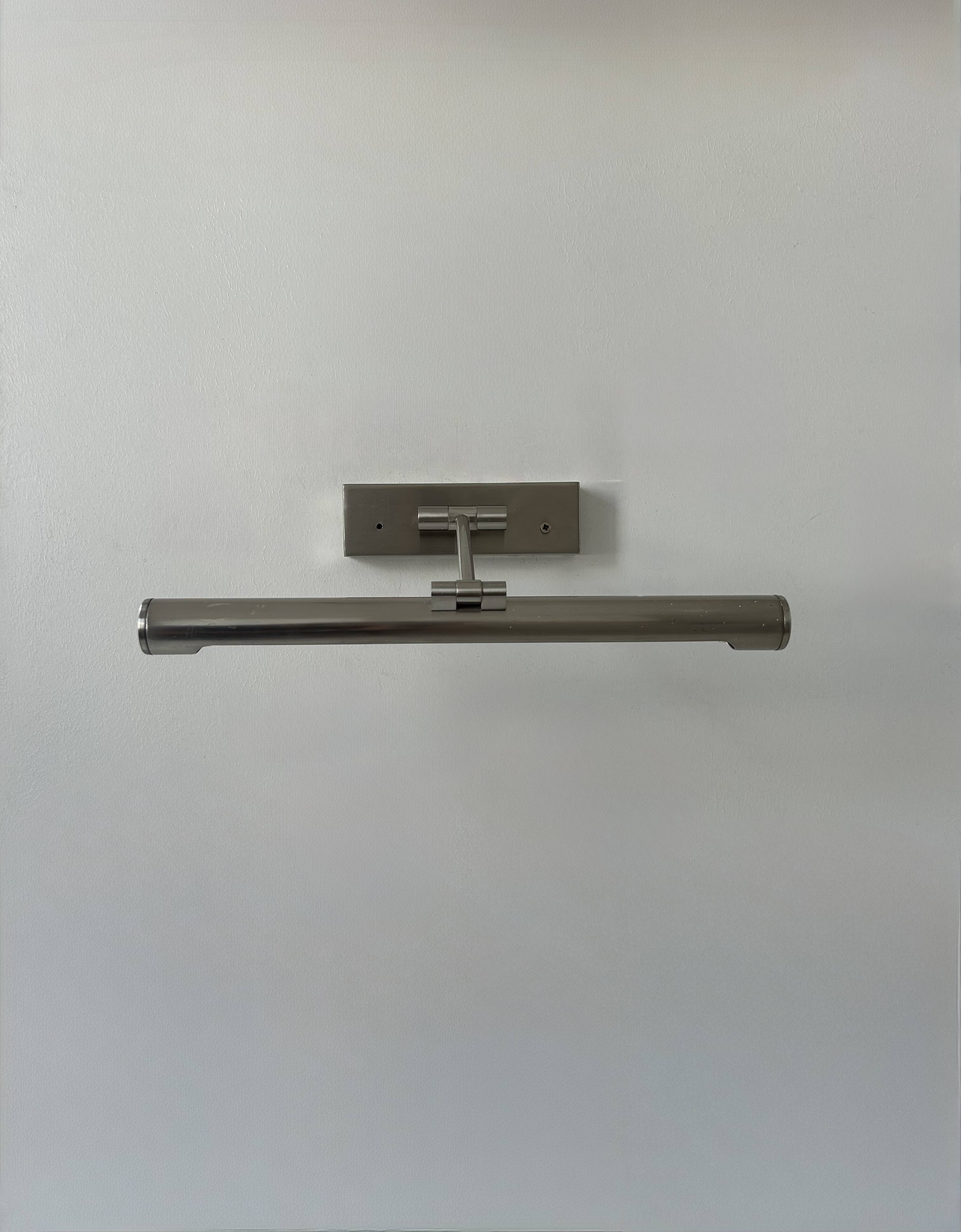 Pair of vintage chrome adjustable wall lights, France, 1980