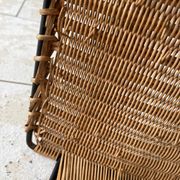Vintage rattan and steel stool by Raoul Guys for Airborne, 1950s