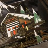 Rectangular dish from Longwy enamels
