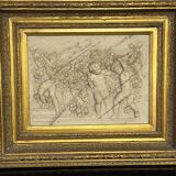 Marble high relief by François Duquesnoy "Putti, garlands and flowers" Paris, 1892