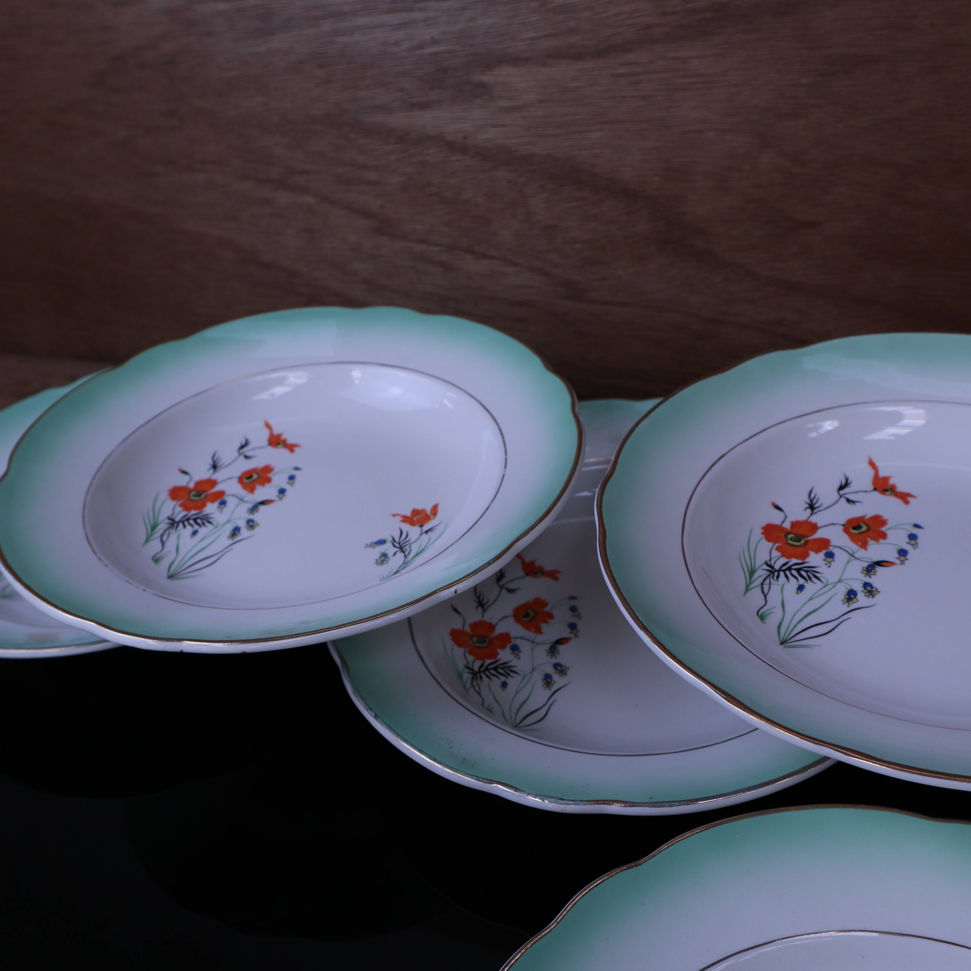 Set of 8 deep plates Sarreguemines "Barèges"