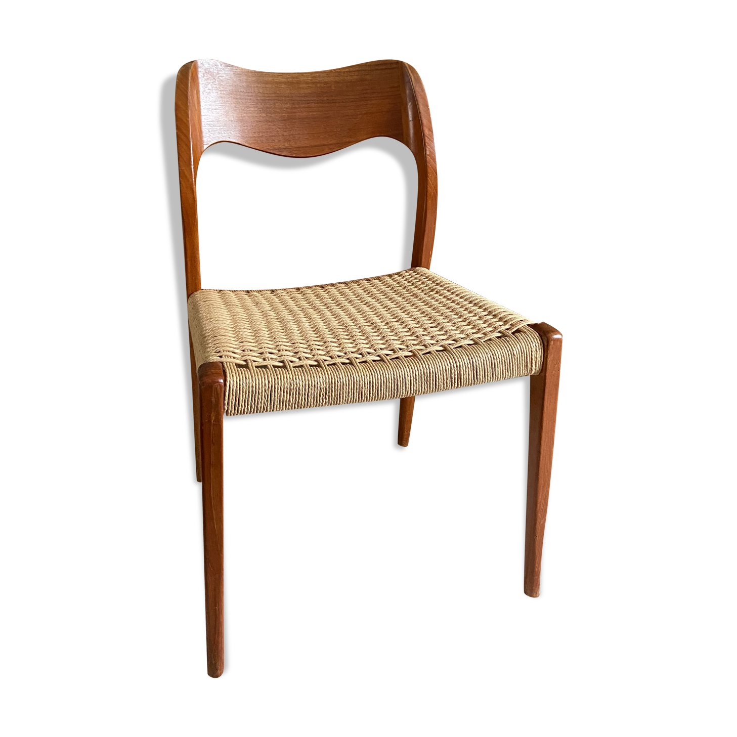 Chair n•71 by Niels Otto Moller in teak and Danish rope