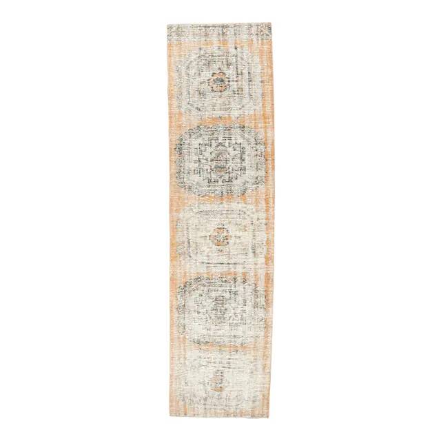 1960s 1 Turkish Hand-Knotted Geometric Runner Rug 87x334