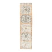 1960s 1 Turkish Hand-Knotted Geometric Runner Rug 87x334