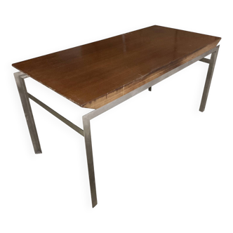 60s wood and metal table, Modernist style